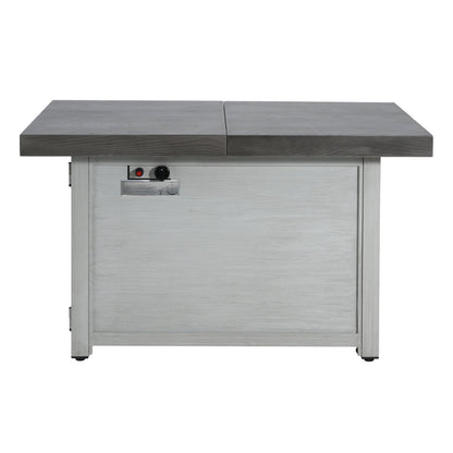Extendable Rectangle Aluminum Alloy Fire Pit Table with 50,000 BTU - Dark Grey