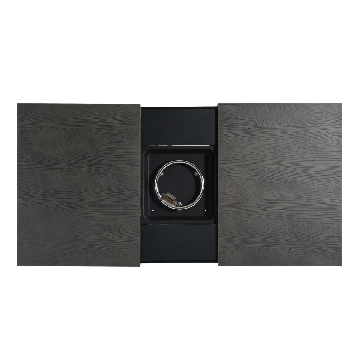 Extendable Rectangle Aluminum Alloy Fire Pit Table with 50,000 BTU - Dark Grey