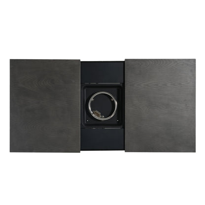 Extendable Rectangle Aluminum Alloy Fire Pit Table with 50,000 BTU - Dark Grey