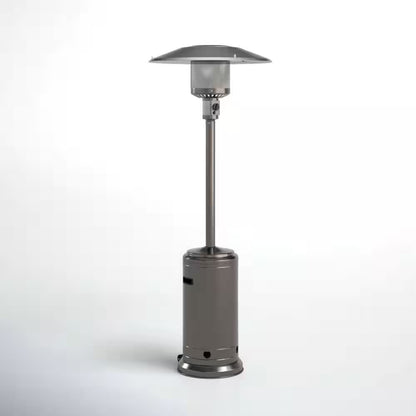 Gray 83 In. H 46000 BTU Outdoor Stainless Steel Propane Gas Standing Patio Heater with Wheels