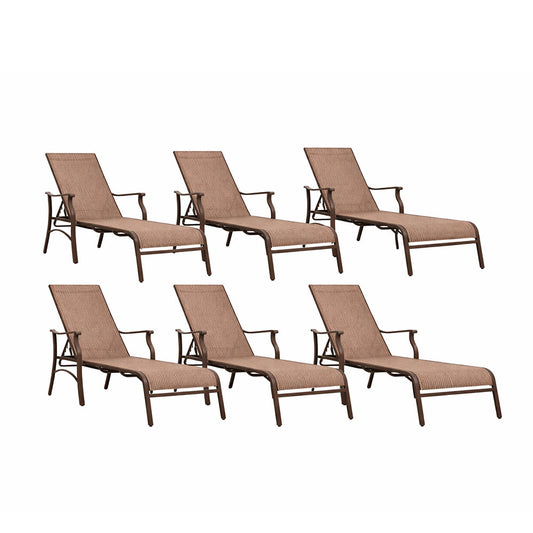 6 Trevi Textilene Chaise Lounge