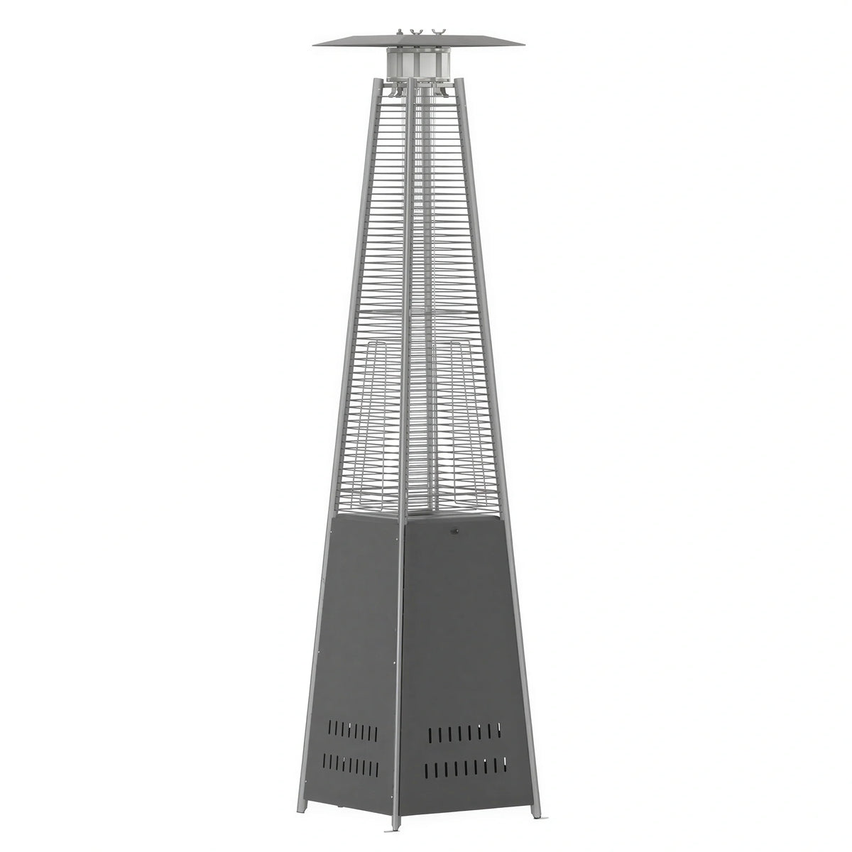 Flash Furniture NAN-FSDC-01-GY-GG Outdoor Propane Patio Heater, 42,000 BTU, Wheeled Stainless Steel, Slate Gray