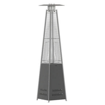 Flash Furniture NAN-FSDC-01-GY-GG Outdoor Propane Patio Heater, 42,000 BTU, Wheeled Stainless Steel, Slate Gray
