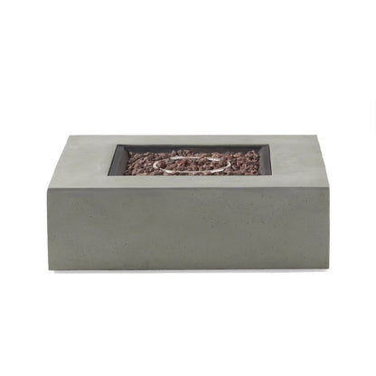 Modern 50,000 BTU Square Fire Table with Propane Tank - Gray