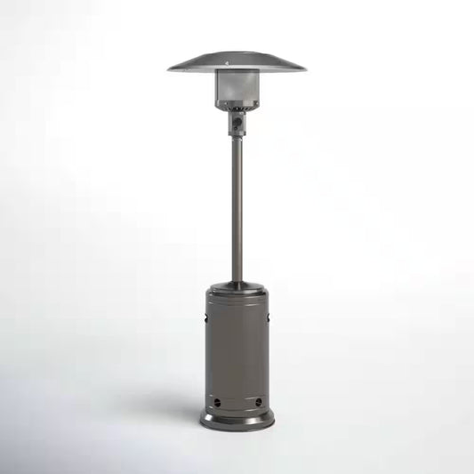 Gray 83 In. H 46000 BTU Outdoor Stainless Steel Propane Gas Standing Patio Heater with Wheels
