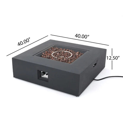 Modern 50,000 BTU Square Fire Table with Propane Tank - Gray