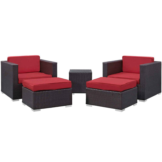 Modway Convene Outdoor Sectional Set - 5-Piece Patio Furniture for Ultimate Comfort