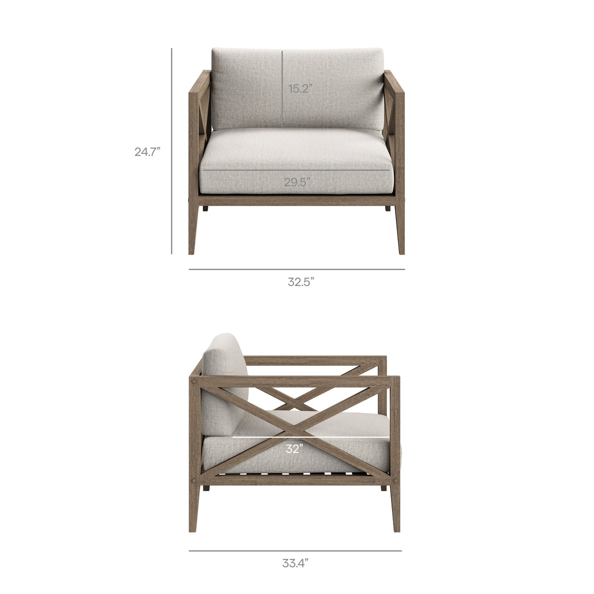 Northlake 5-Piece Outdoor Patio Teak Wood Furniture Set by Modway