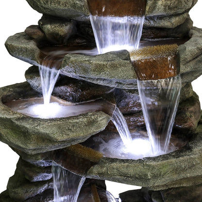 Resin Rock Waterfall Fountain Large 60 Inch 7 Tier