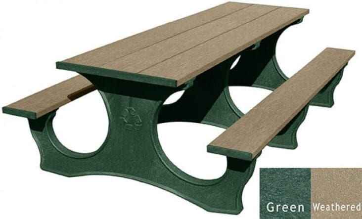 Polly Tuff ADA-Friendly Picnic Table – Durable 8 Ft Easy Access Outdoor Seating