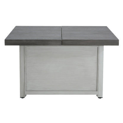 Extendable Rectangle Aluminum Alloy Fire Pit Table with 50,000 BTU - Dark Grey