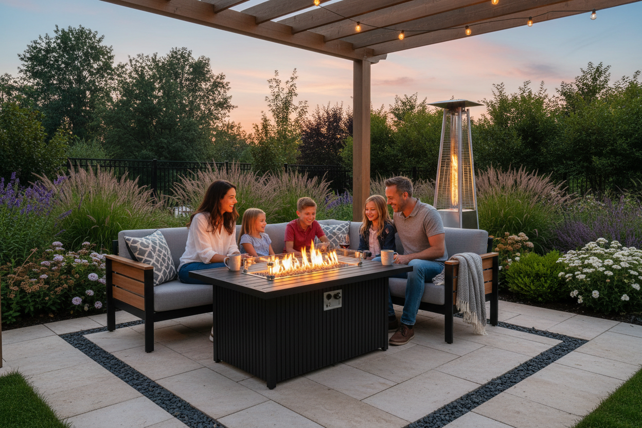 About Us Image 2 — Family Around Fire Pit