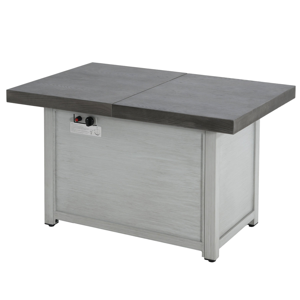 Extendable Rectangle Aluminum Alloy Fire Pit Table with 50,000 BTU - Dark Grey