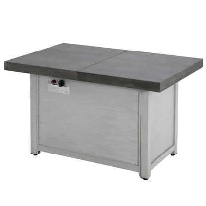 Extendable Rectangle Aluminum Alloy Fire Pit Table with 50,000 BTU - Dark Grey