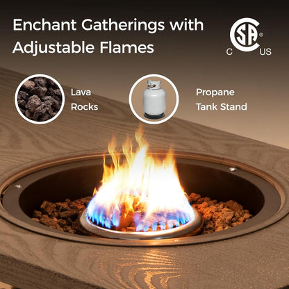 Aluminum Propane Fire Pit Table with Ice Bucket – Khaki