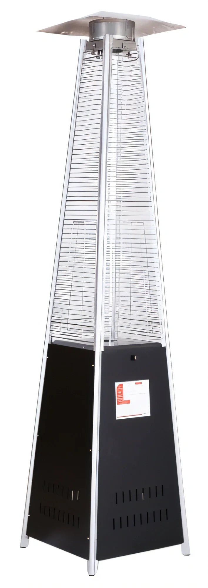 Omcan 47878 Freestanding Pyramid Propane Patio Heater, 42,000 BTU, Stainless Steel, Casters